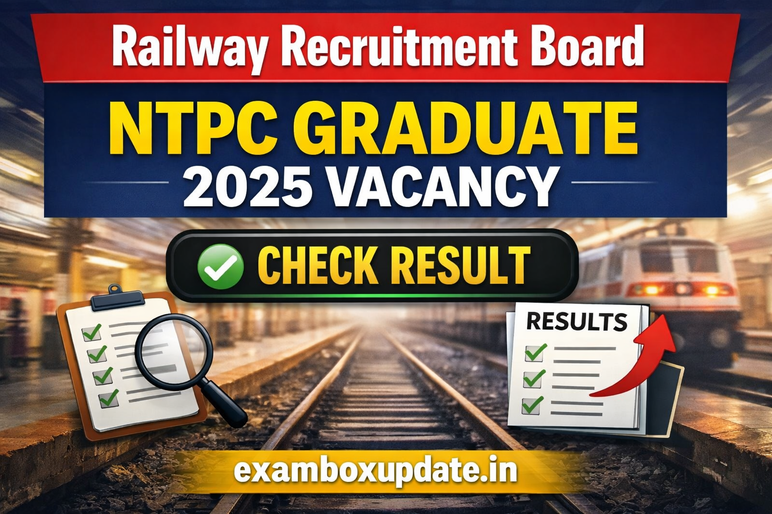 RRB NTPC Graduate 2025 Vacancy CBT 1 result-  Soon